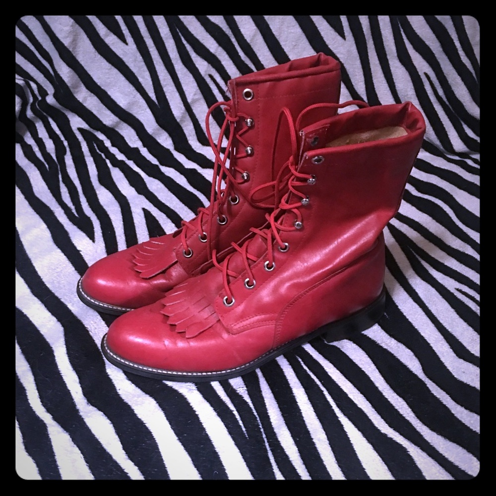Vintage red booties